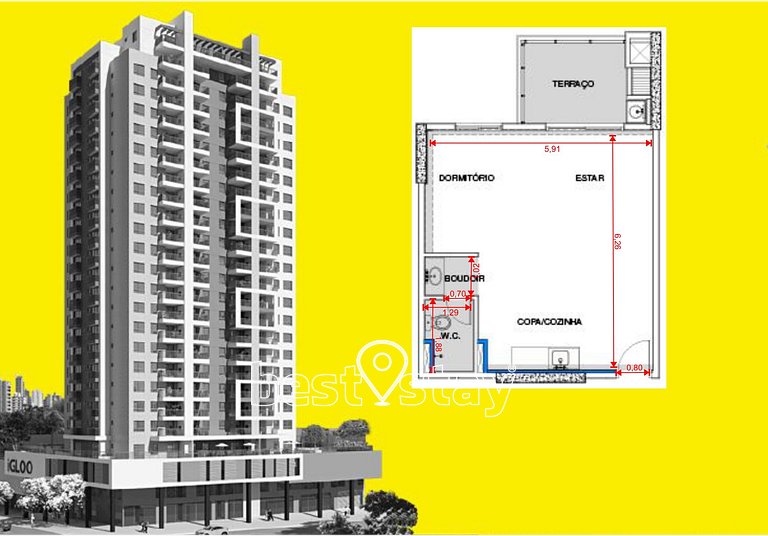 i116A- Bairro nobre, com Garagem e Varanda Gourmet